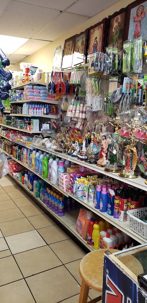 Mexican grocery shelves
